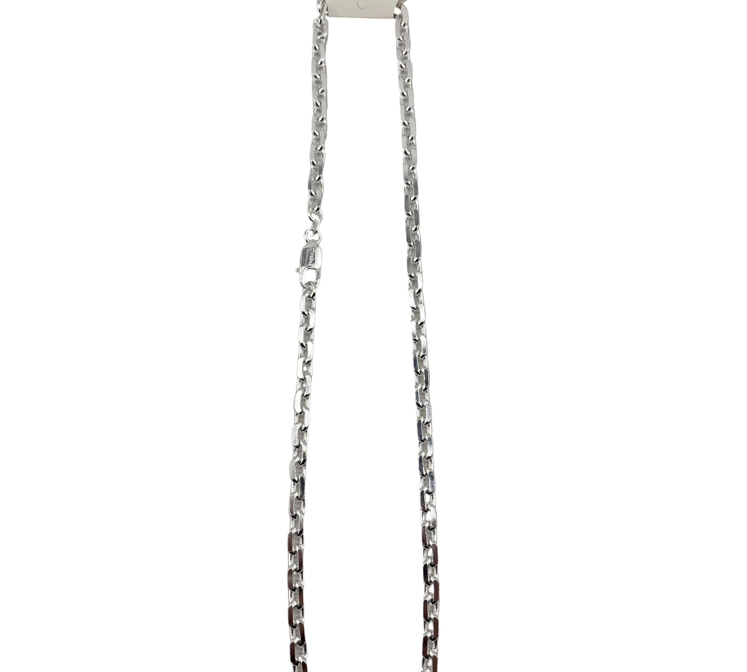 Cable Link Silver Chain in 925 Sterling Silver | Bold Oval Link Necklace (20 Inch, 42.94g)