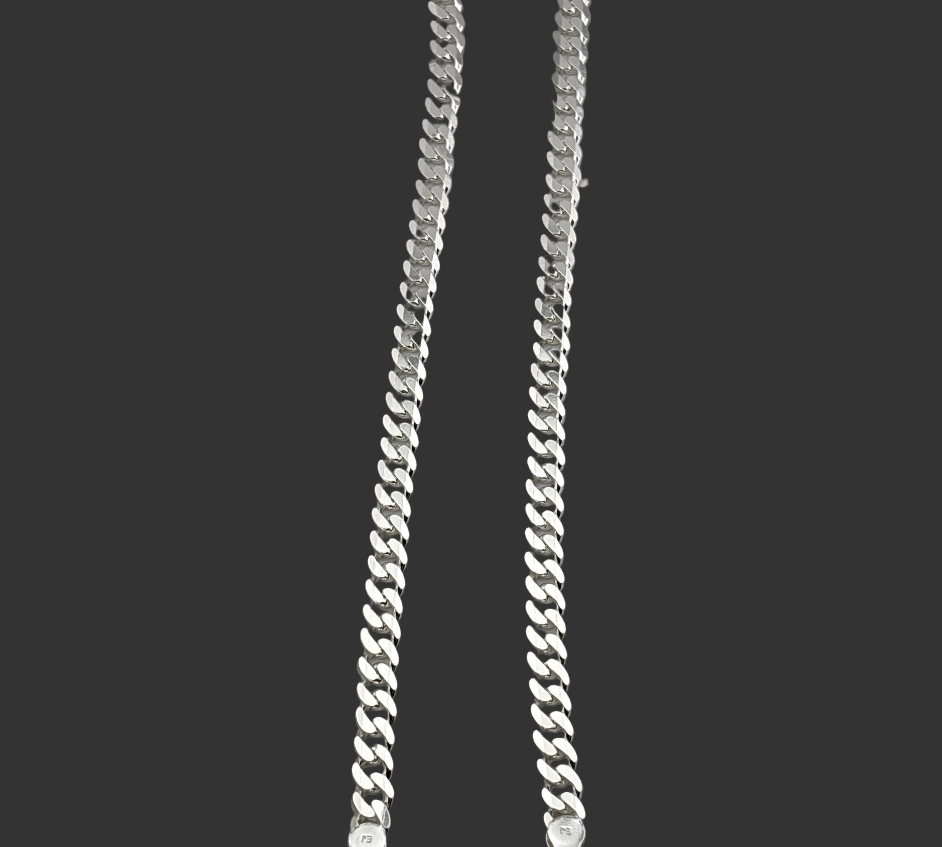 Silver Curb Link Bracelet 925 – Flat Chain