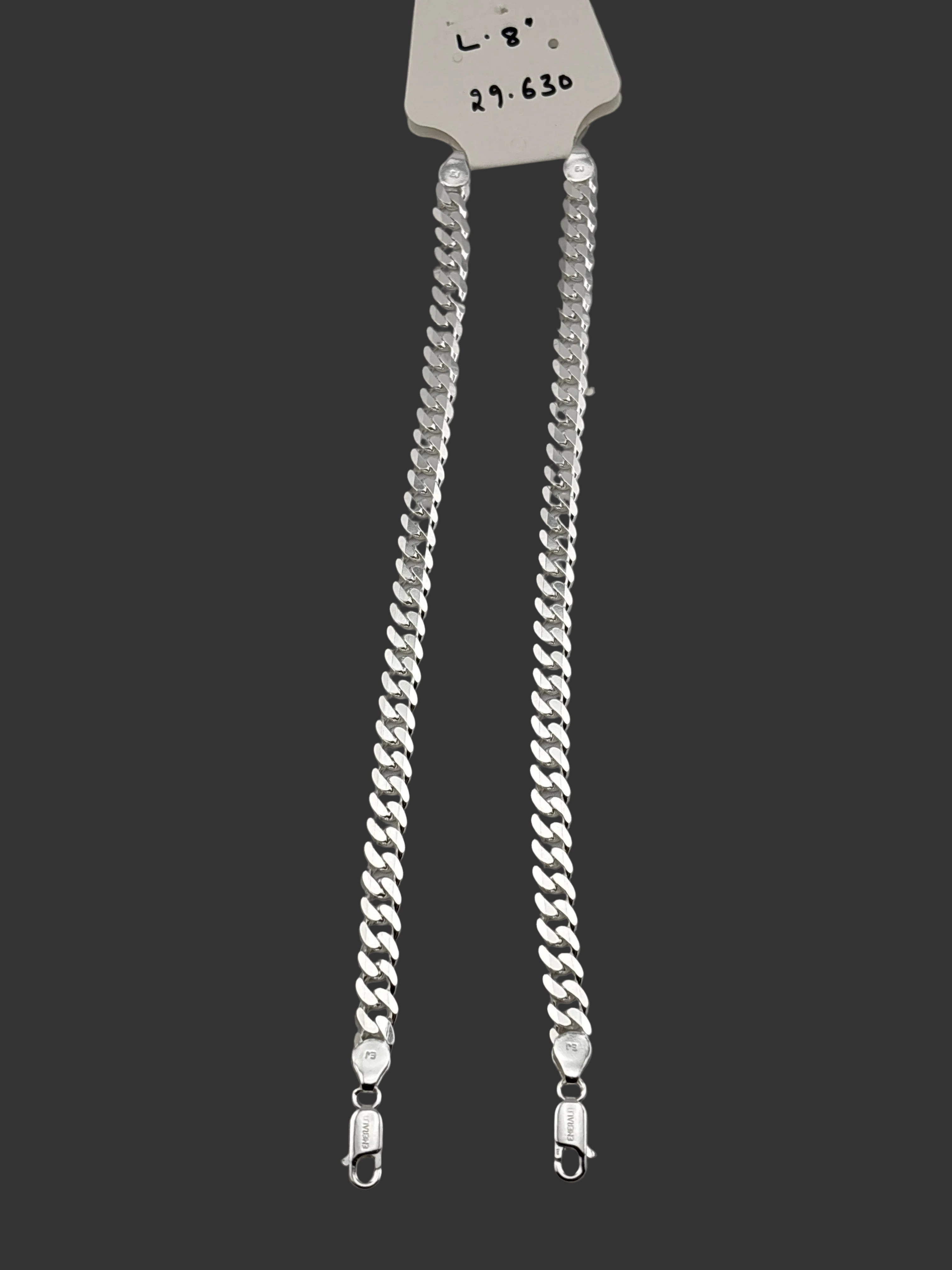 Silver Curb Link Bracelet 925 – Flat Chain