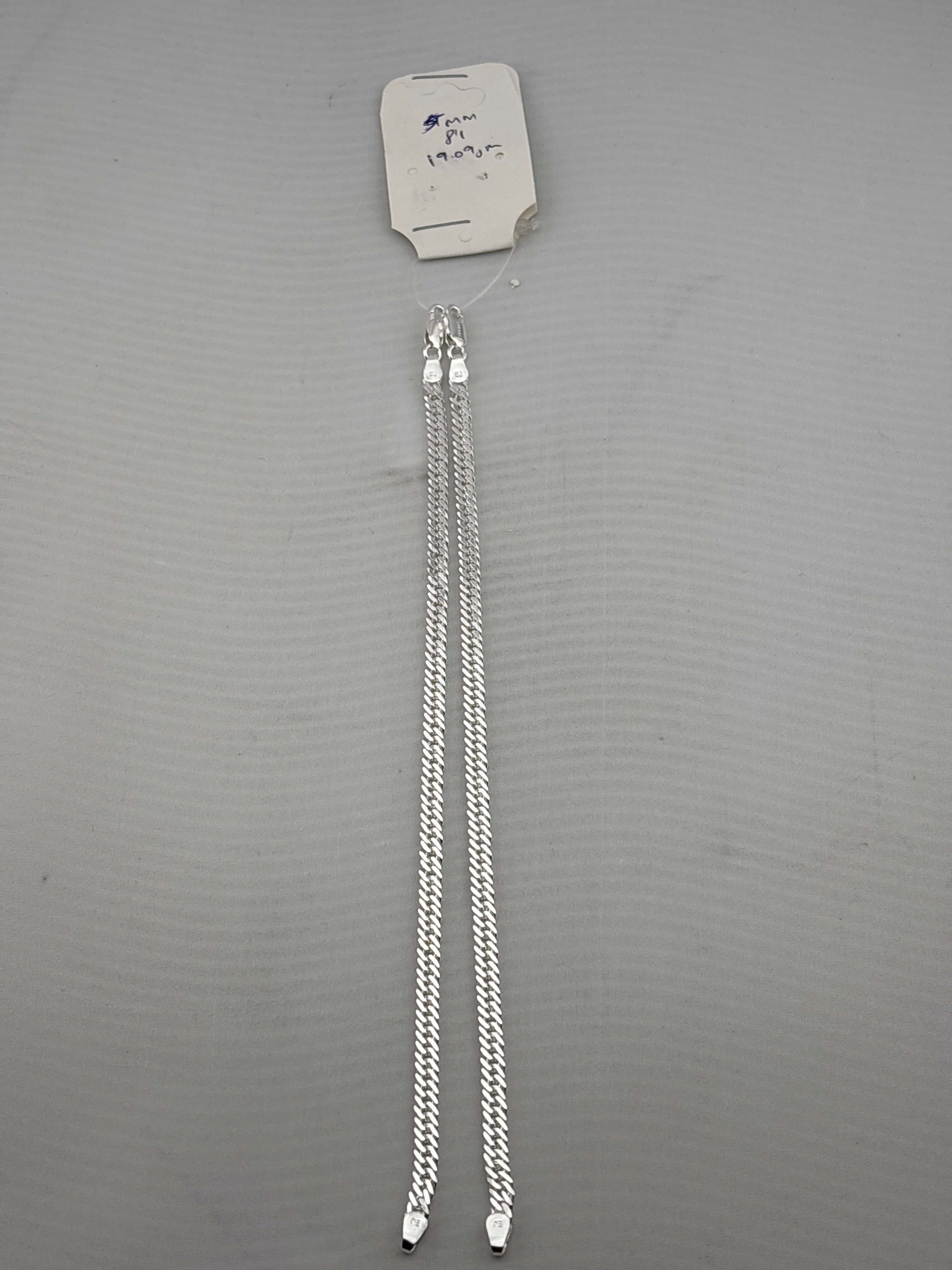 Silver Japanese Curb Link Bracelet 925 – Flat Chain