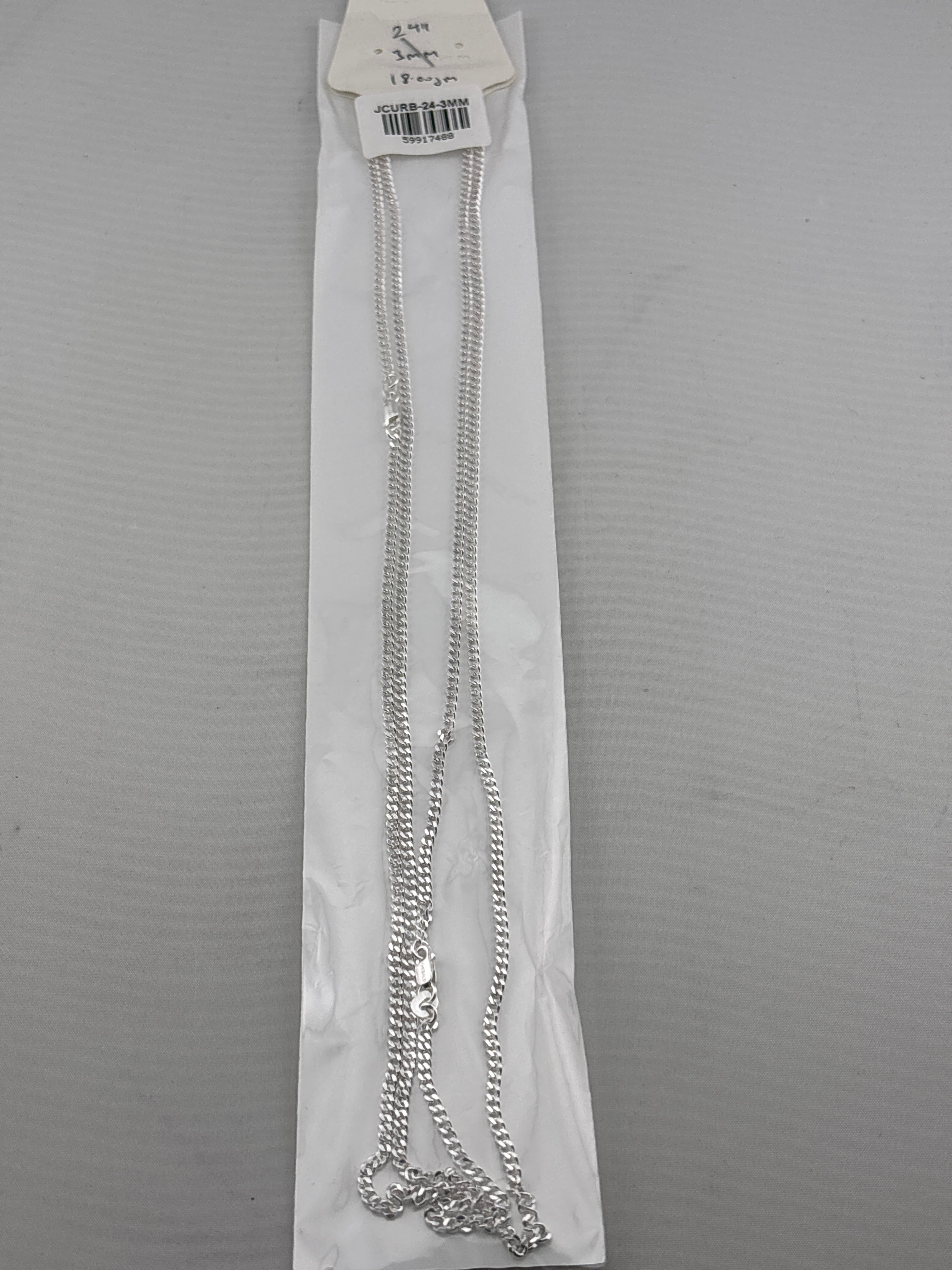 Japanese Curb Silver Chain in 925 Sterling Silver | Sleek Flat Link Chain Necklace
