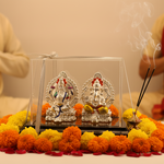 999 Pure Silver Ganesha & Lakshmi Idol 136gm – Grand Prosperity Murti for Home Mandir