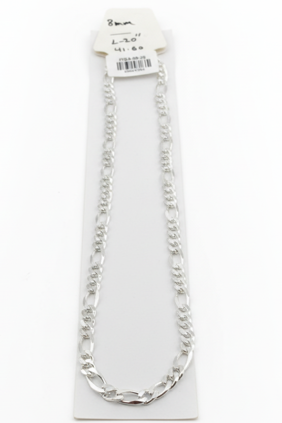 Figaro Silver Chain in 925 Sterling Silver | Italian Link Necklace