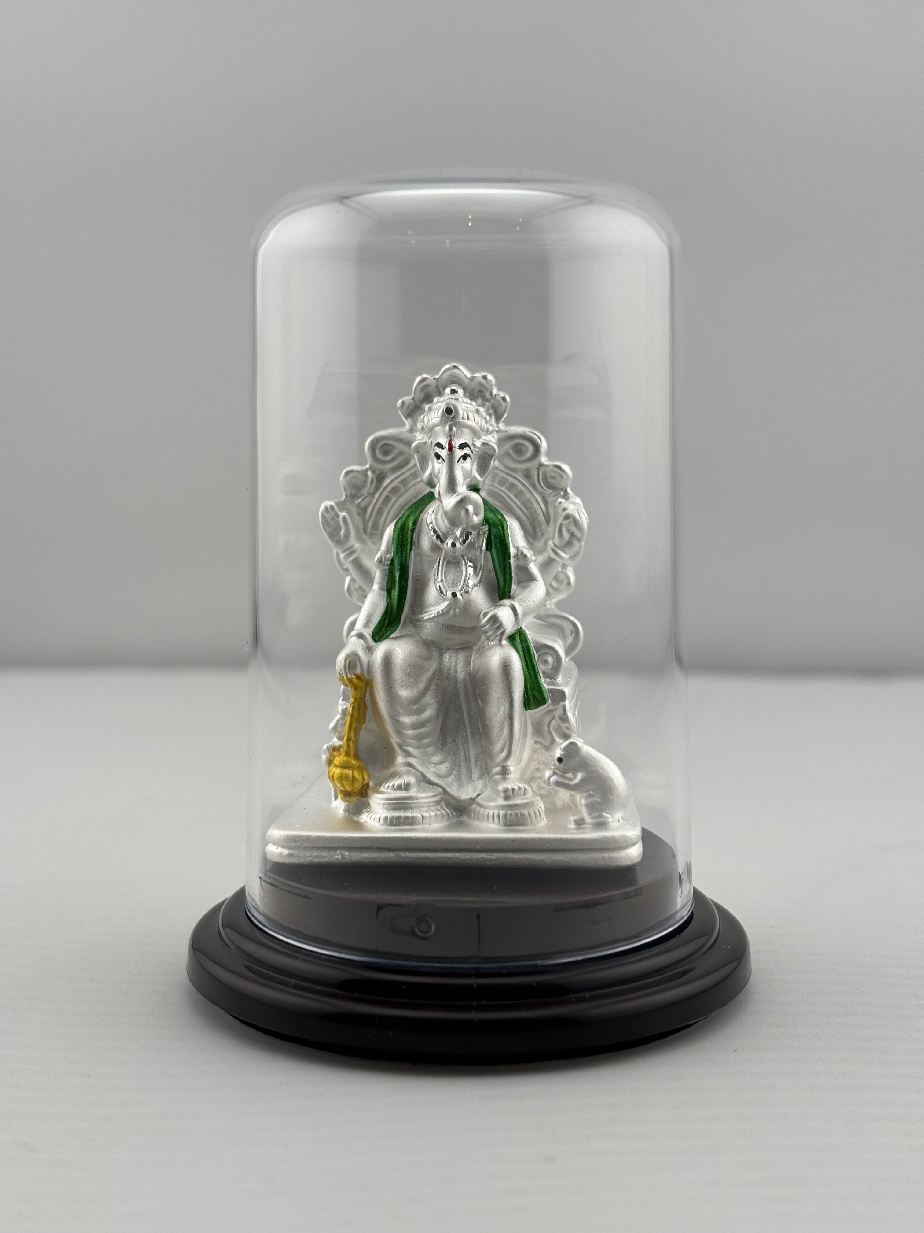 999 Pure Silver Ganesha (Lalbaugcha Raja) Idol 12gm – Divine Ganpati Murti for Pooja