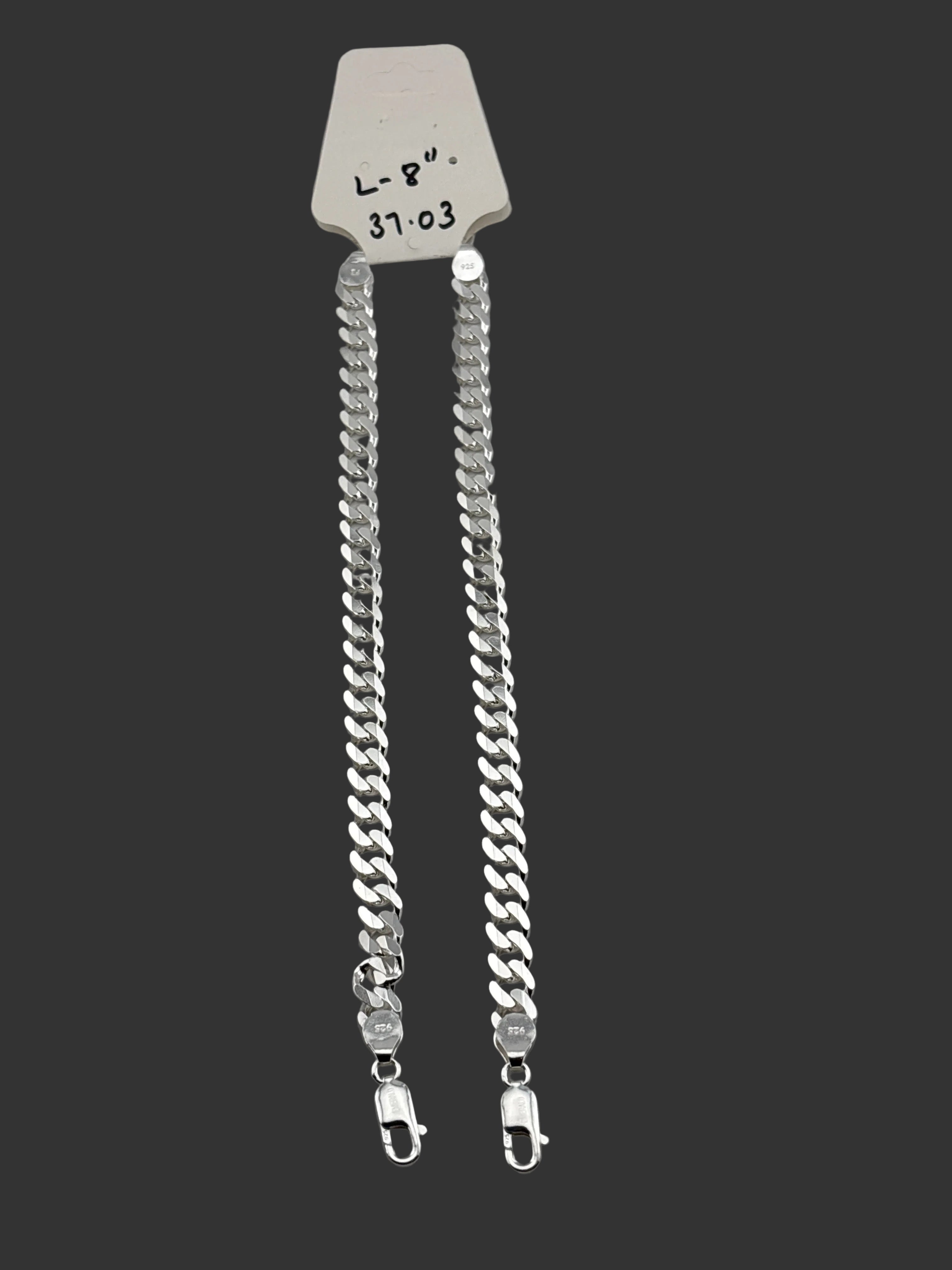 Silver Curb Link Bracelet 925 – Flat Chain