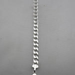 Silver Japanese Angular Curb Link Bracelet 925 – Angular Flat Chain