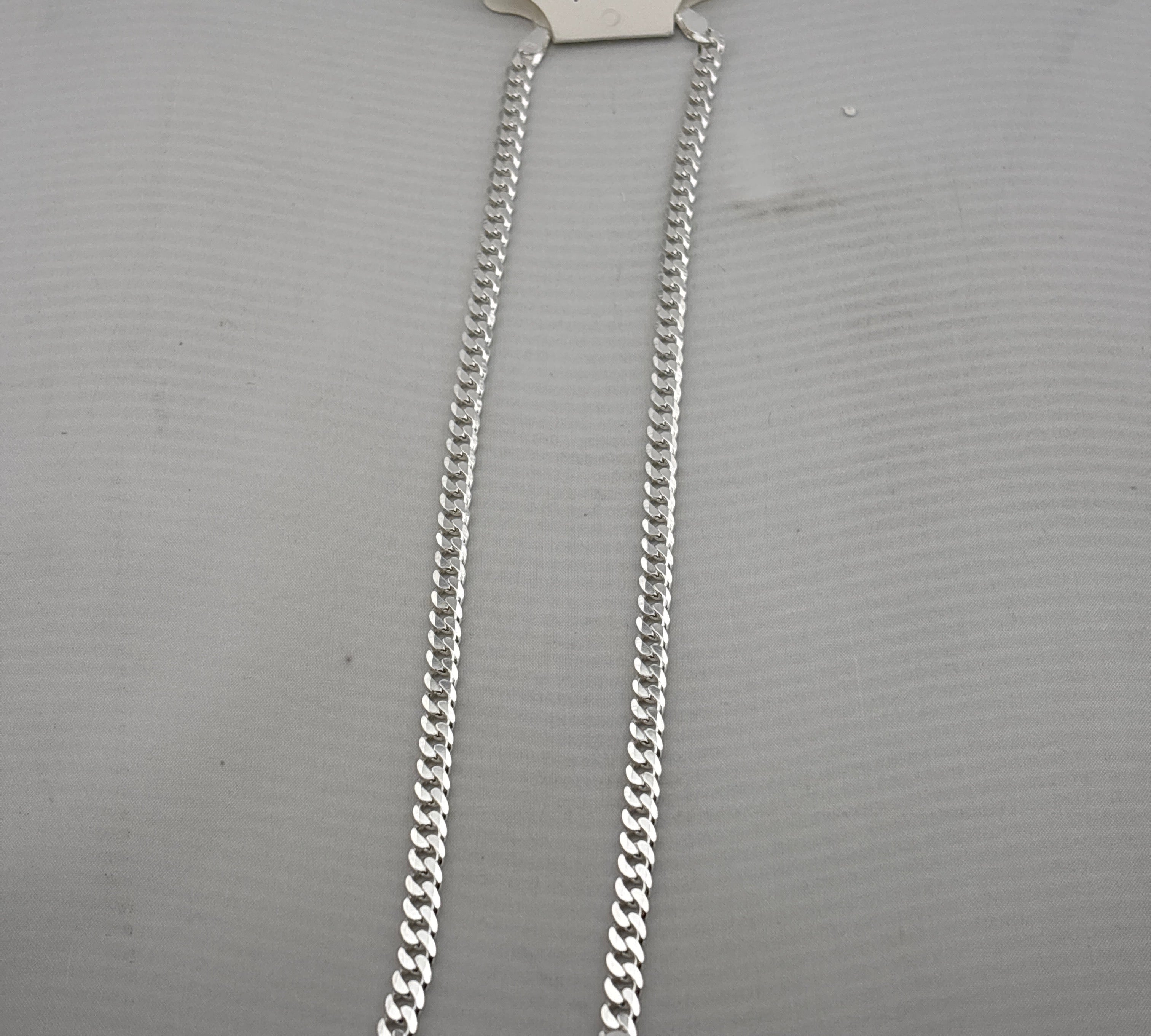 Silver Curb Link Bracelet 925 – Flat Chain