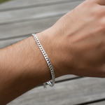 Silver Curb Link Bracelet 925 – Flat Chain