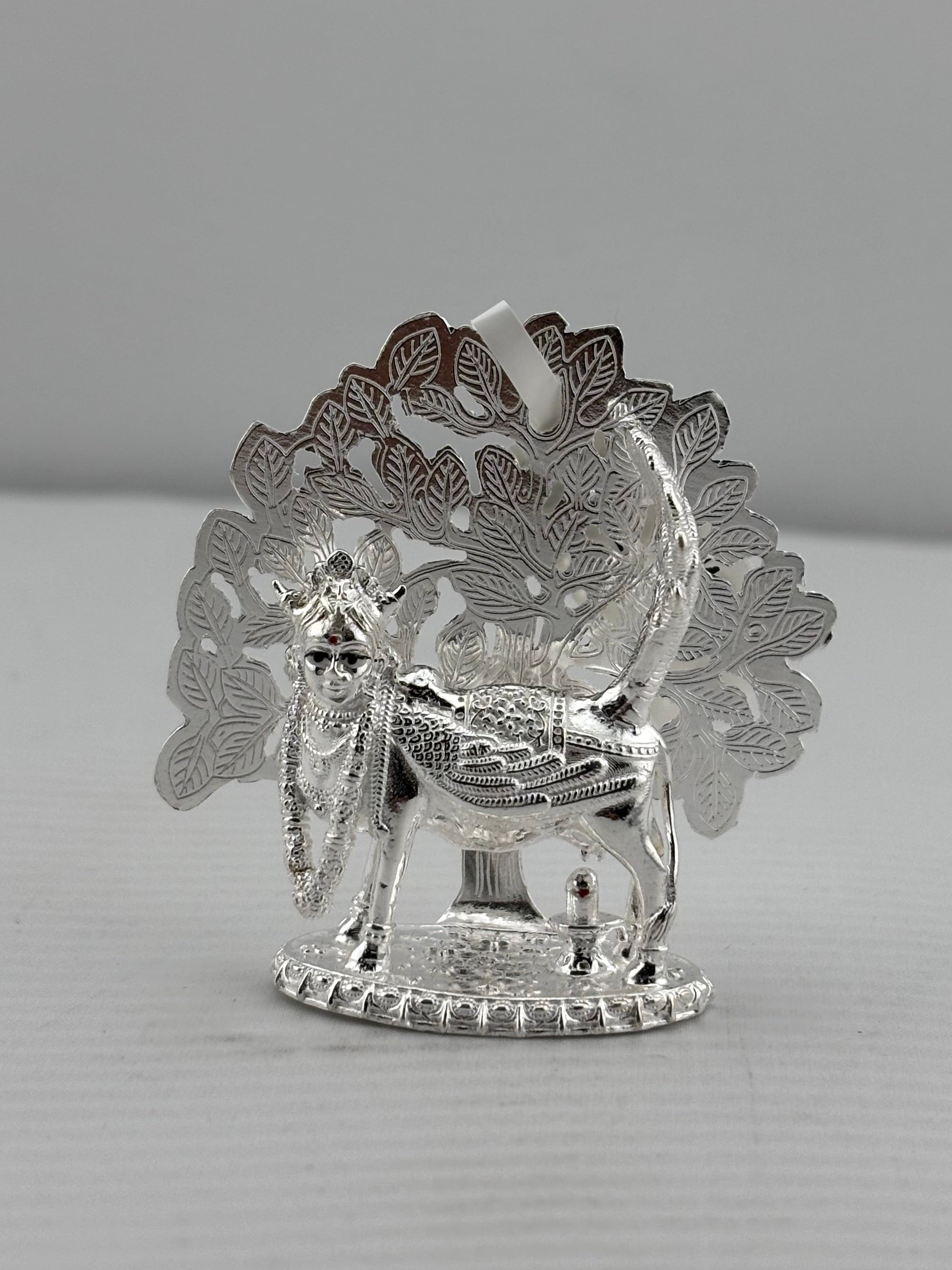 Silver Kamadhenu Idol 30gm – Sacred Wish – Fulfilling Cow Murti for Pooja