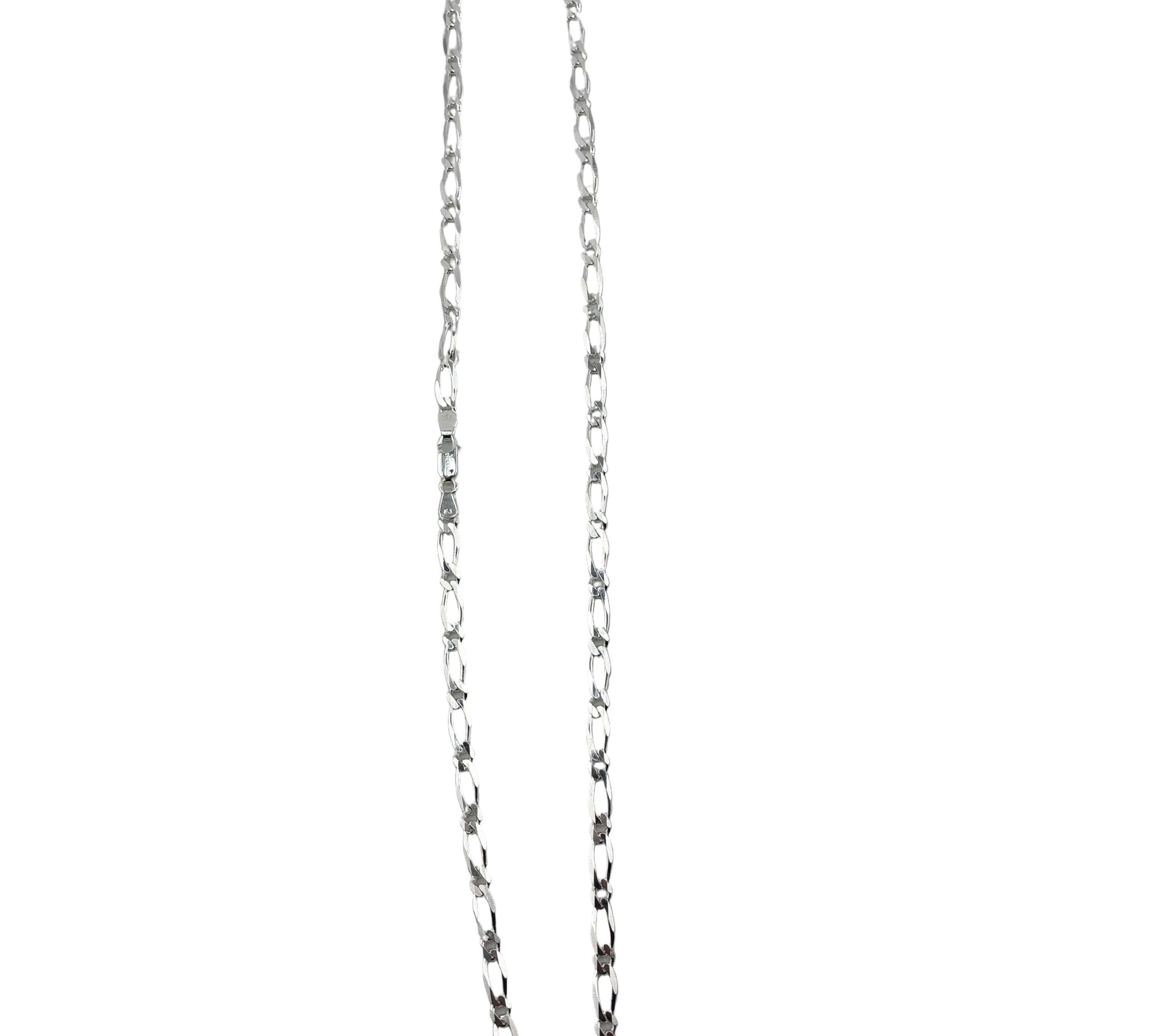 Figaro Silver Chain in 925 Sterling Silver | 5mm Bold Interlocking Figaro Link Necklace (24 Inch, 18.44g)-5 mm
