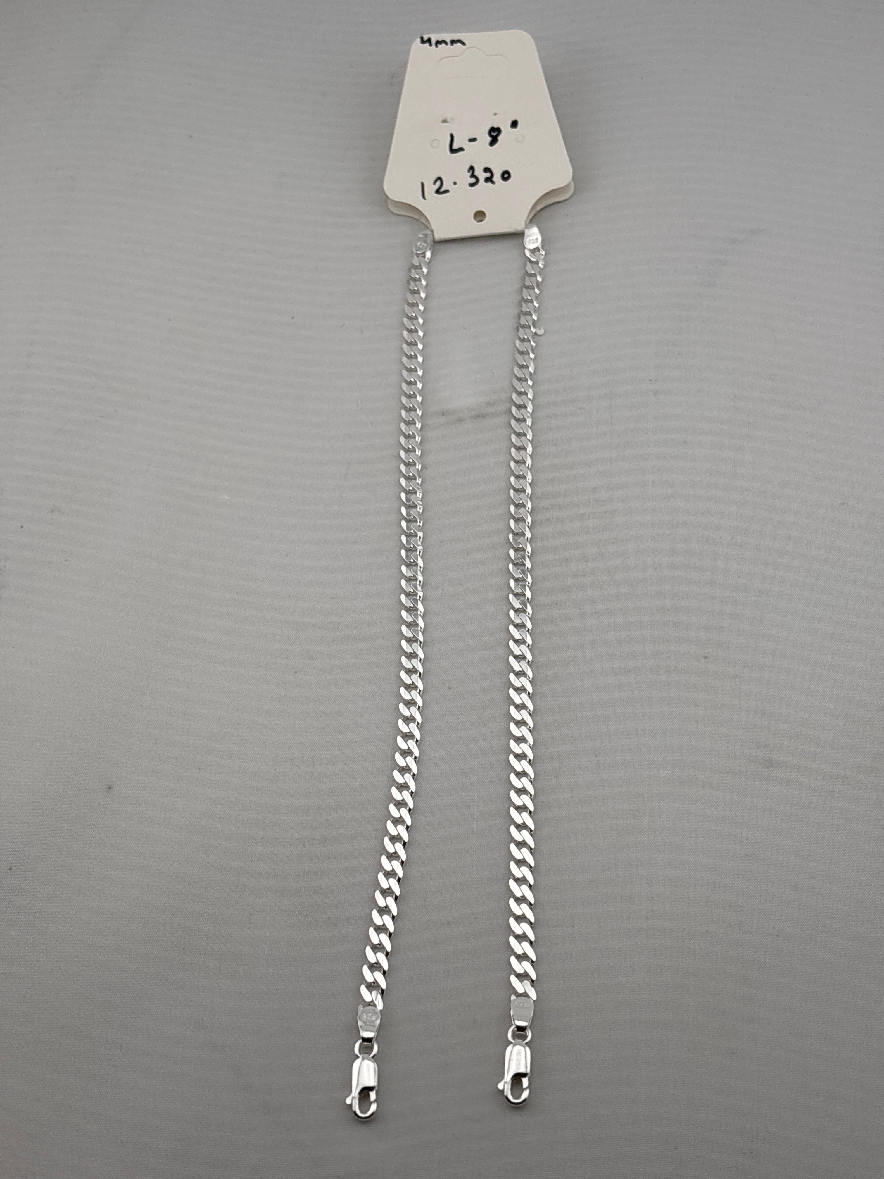 Silver Curb Link Bracelet 925 – Flat Chain