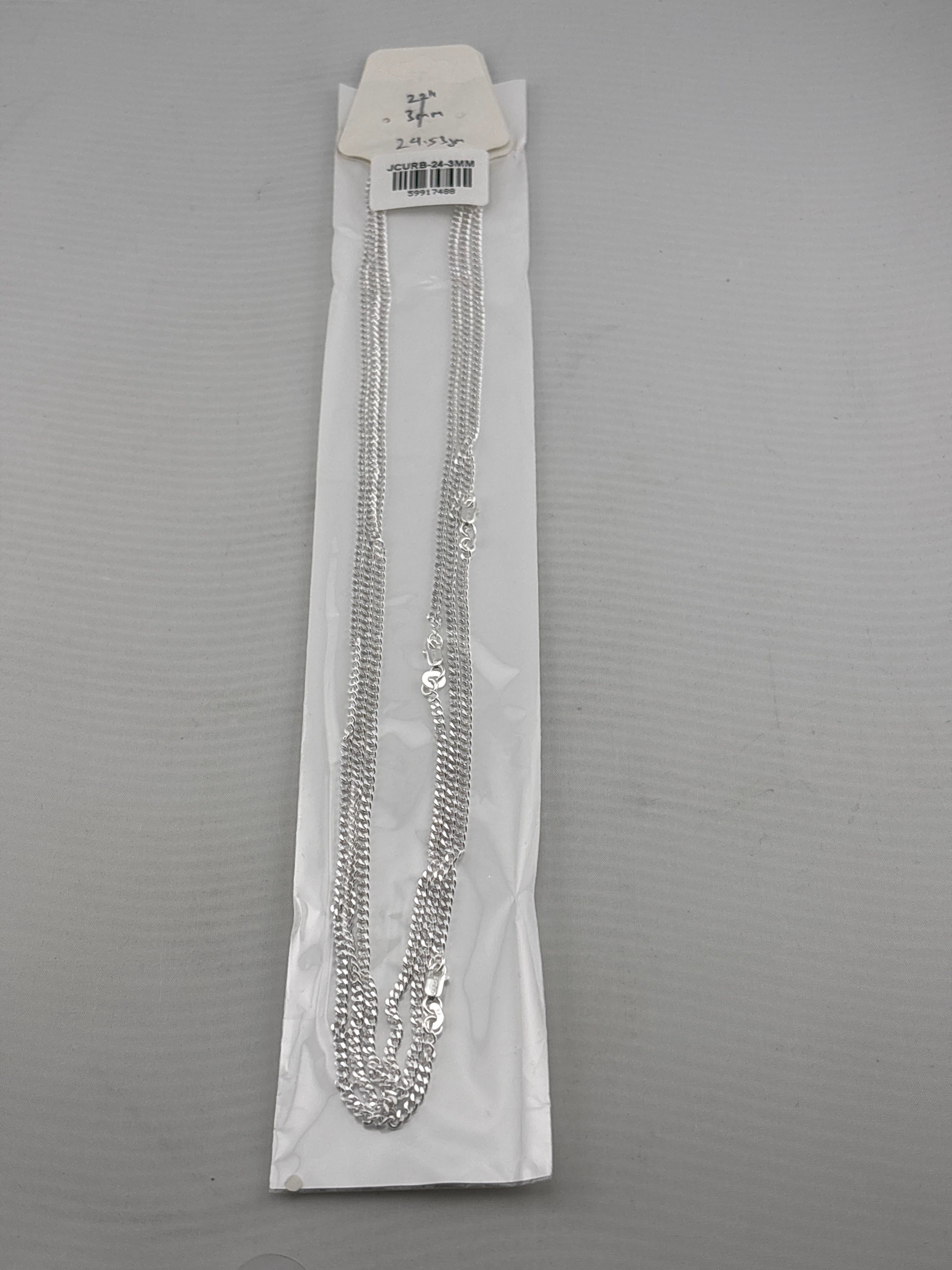 Japanese Curb Silver Chain in 925 Sterling Silver | Sleek Flat Link Chain Necklace