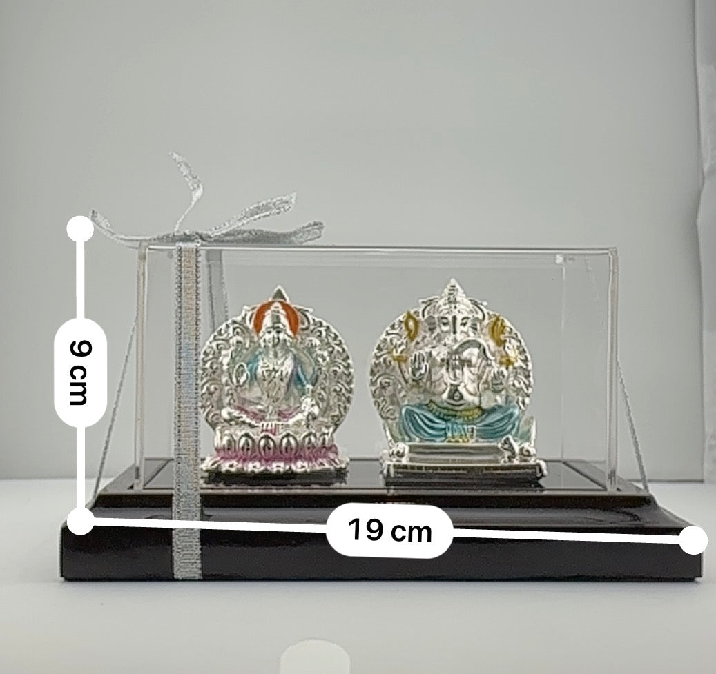 999 Pure Silver Ganesha & Lakshmi Idol 93gm – Divine Prosperity Murti for Home Mandir