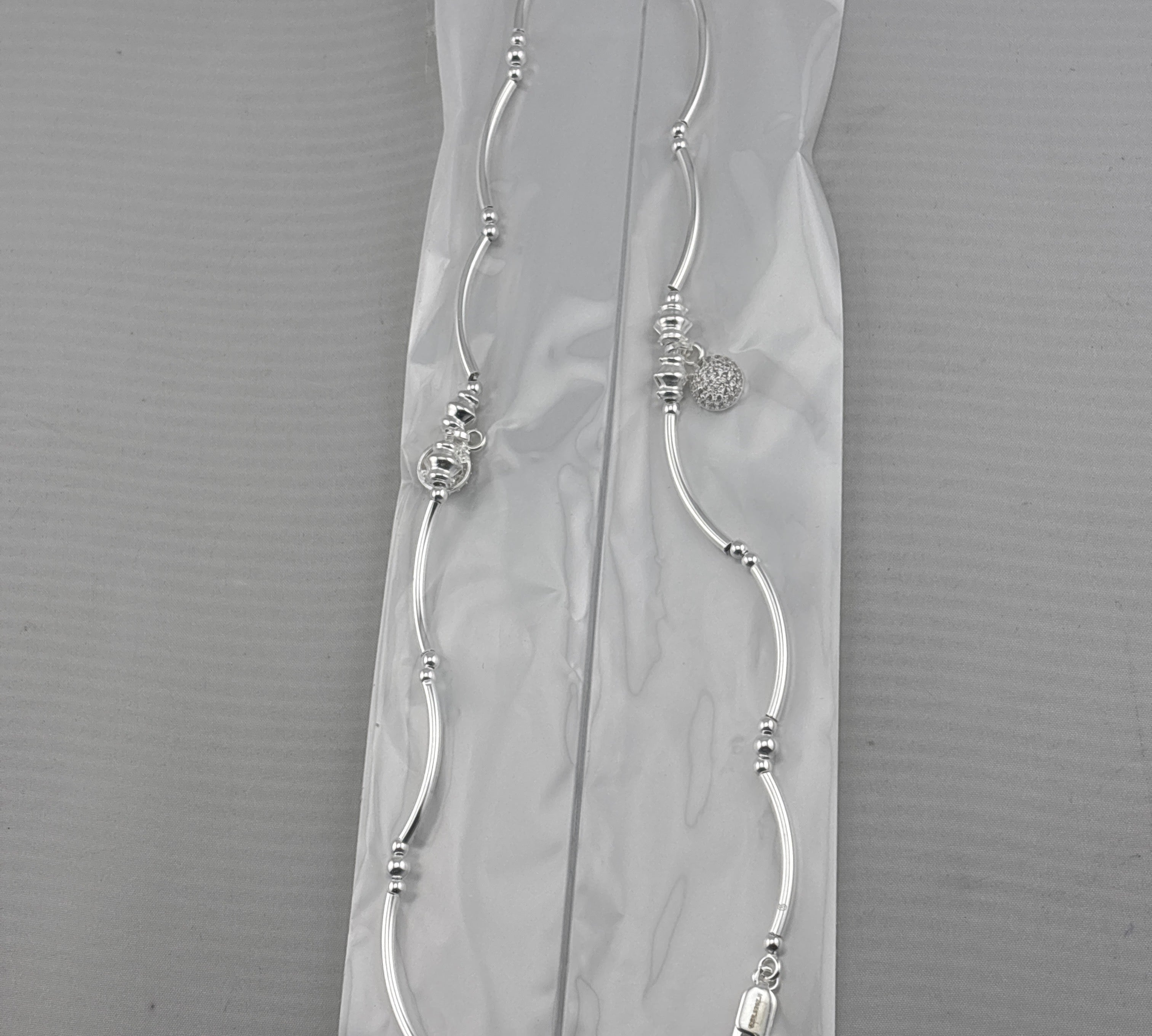 Wave Bar Silver Anklet – 99.9% Pure Silver – Weight:16g