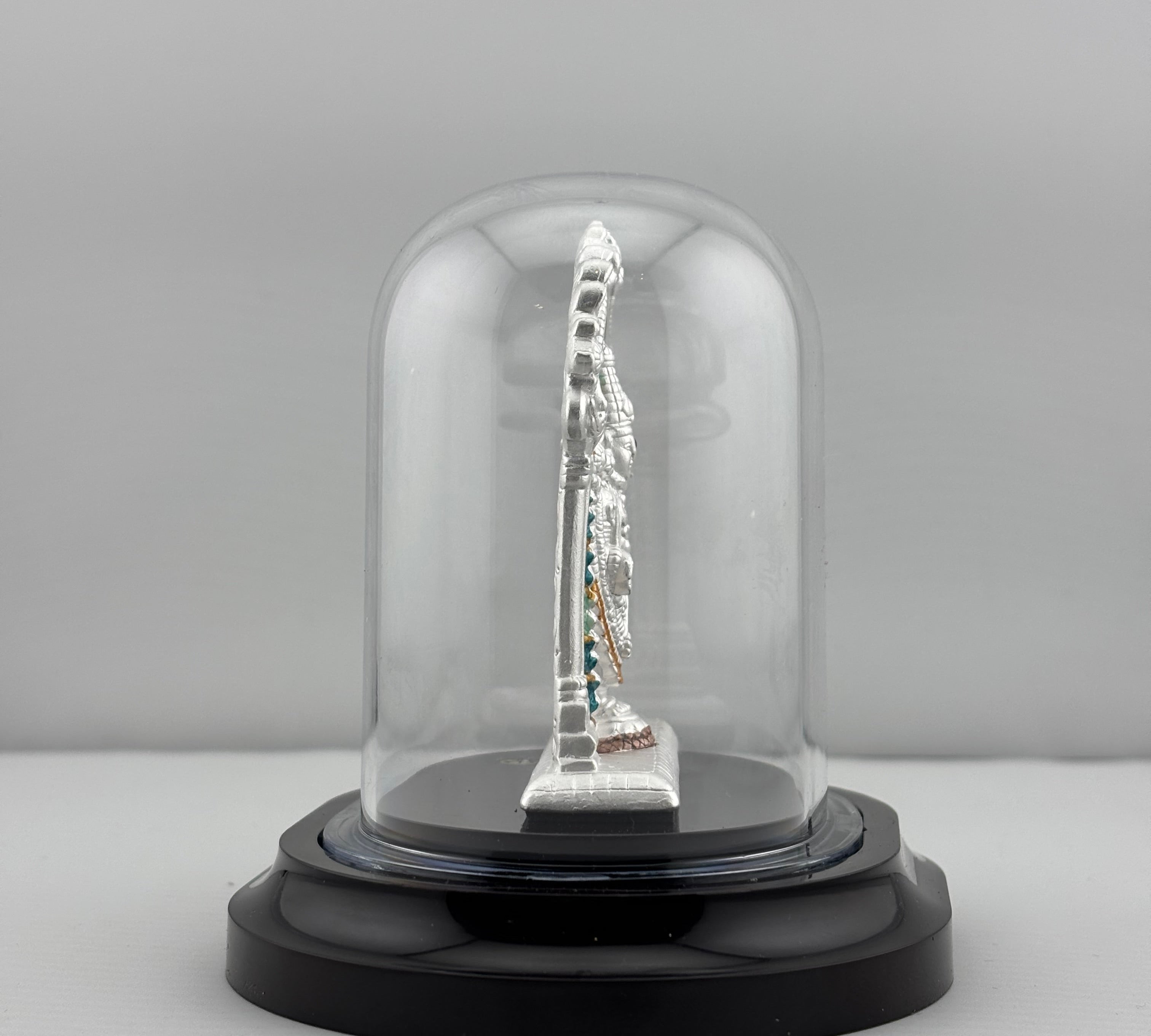 999 Pure Silver Balaji Idol in Protective Acrylic Dome – Lord Venkateswara Murti for Home Mandir & Gifting