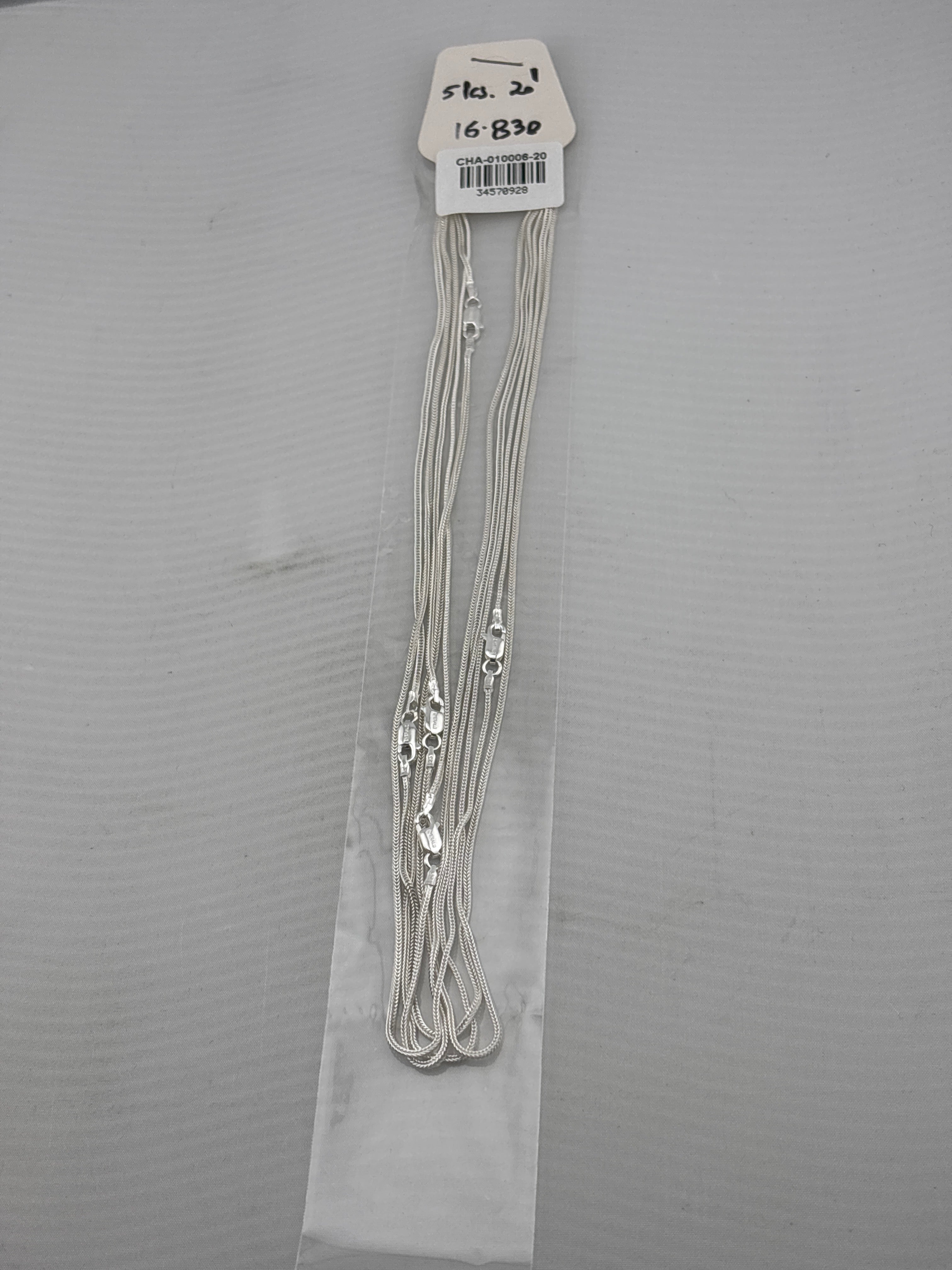 Delicate Snake Silver Chain in 925 Sterling Silver