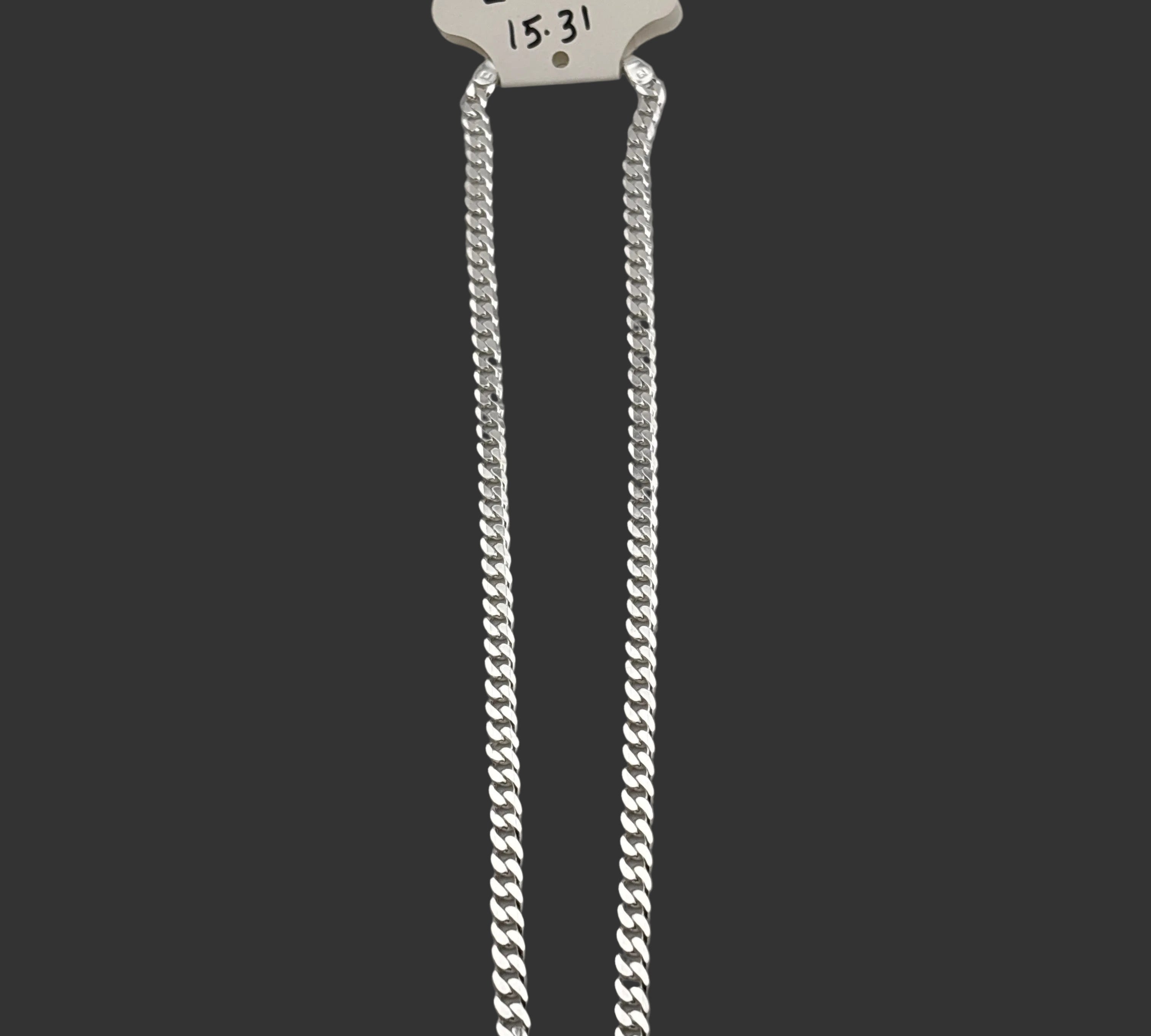 Silver Curb Link Bracelet 925 – Flat Chain