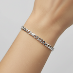 Silver Curb Link Bracelet 925 – Flat Chain