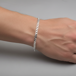 Silver Japanese Curb Link Bracelet 925 – Flat Chain