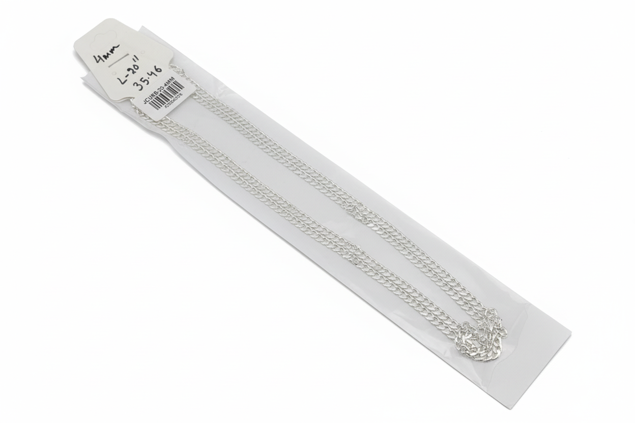 Japanese Curb Silver Chain in 925 Sterling Silver | Sleek Flat Link Chain Necklace