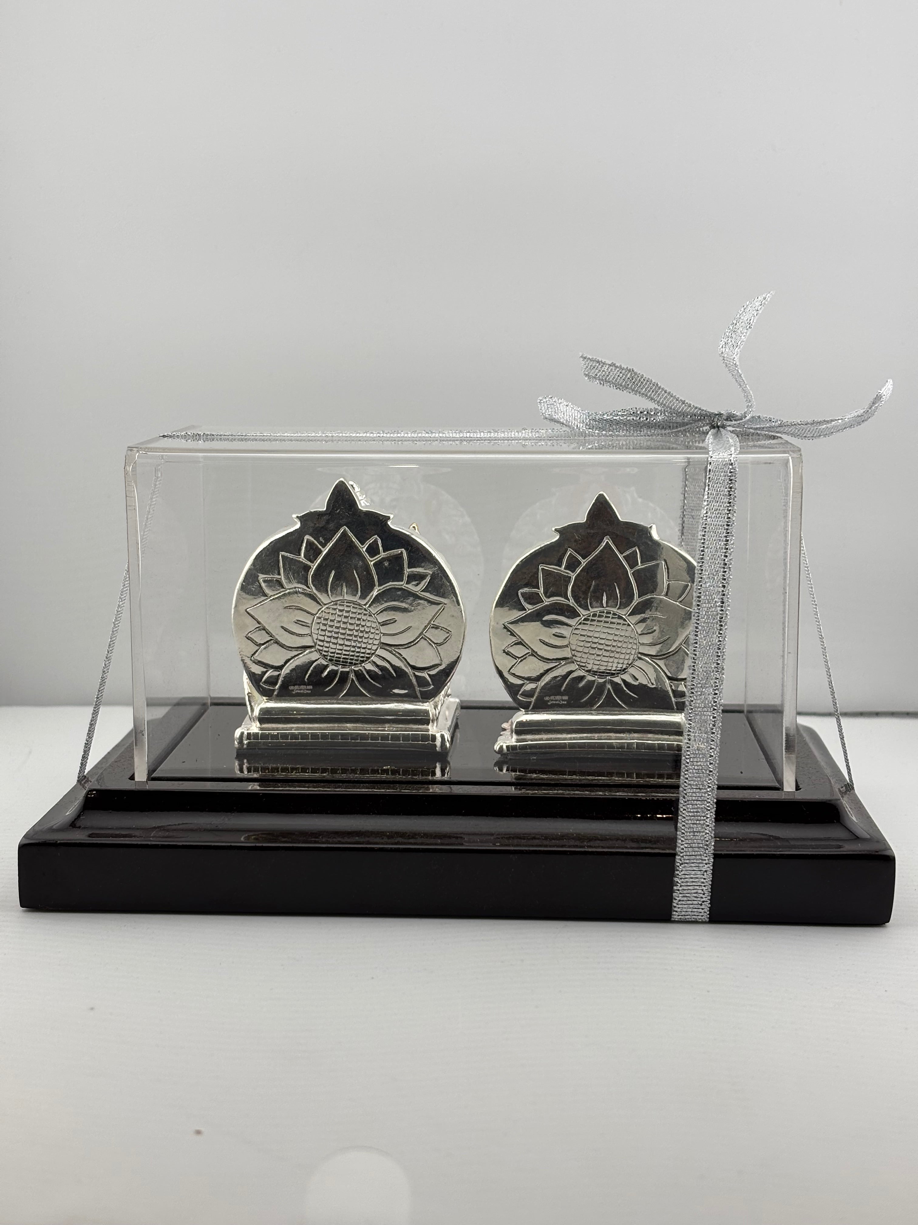 999 Pure Silver Ganesha & Lakshmi Idol 93gm – Divine Prosperity Murti for Home Mandir