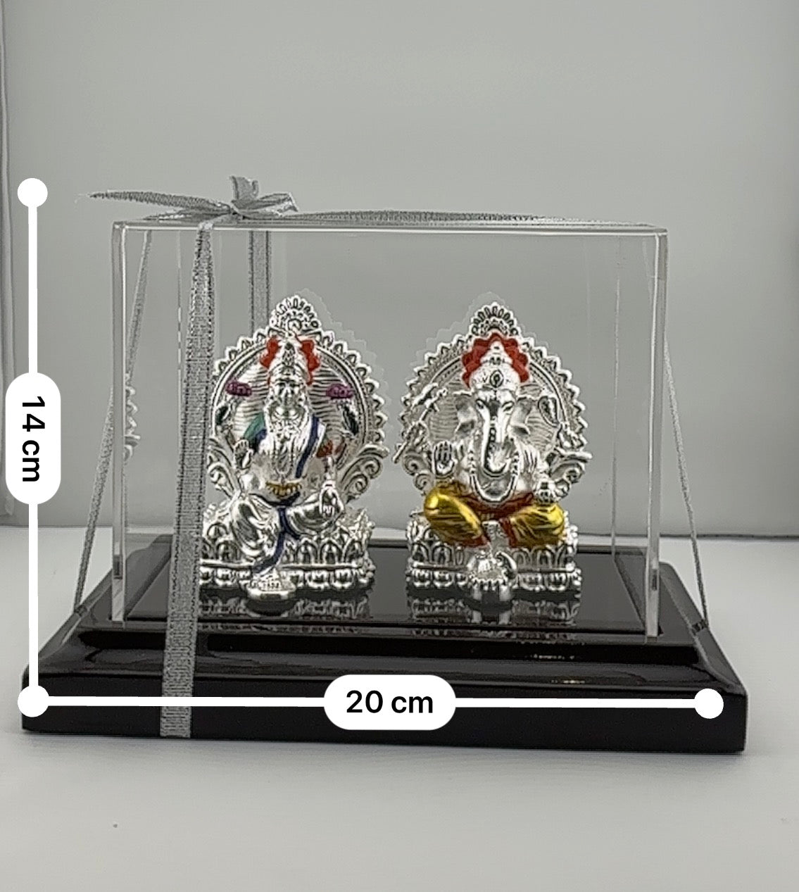 999 Pure Silver Ganesha & Lakshmi Idol 136gm – Grand Prosperity Murti for Home Mandir