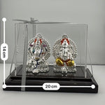 999 Pure Silver Ganesha & Lakshmi Idol 136gm – Grand Prosperity Murti for Home Mandir