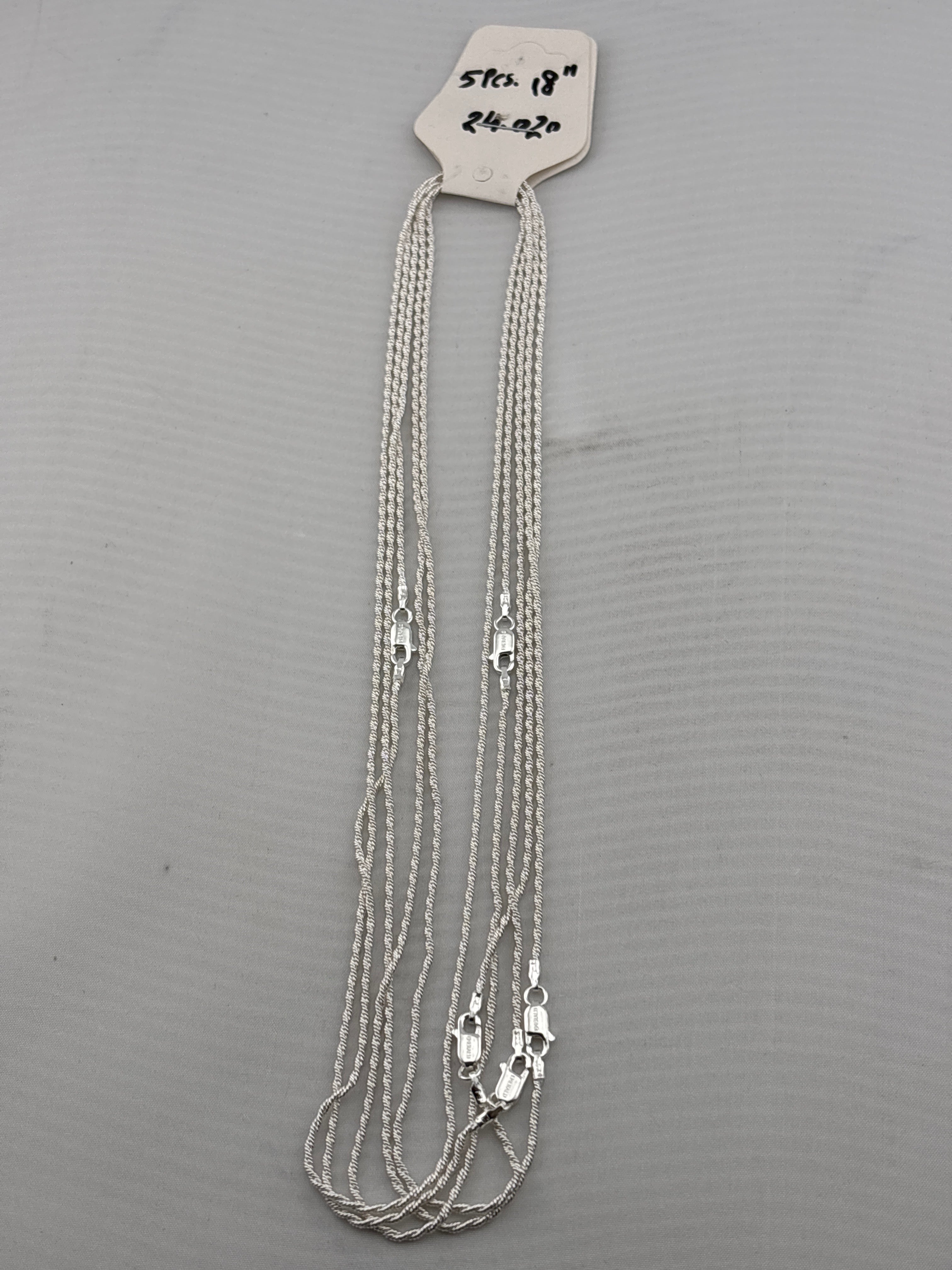 Fine Rope Twist Silver Chain 925