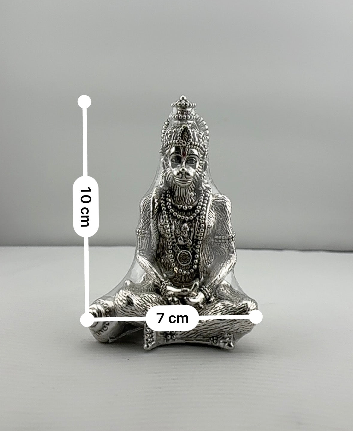 999 Pure Silver Lord Hanuman Idol 59.97gm – Divine Bajrangbali Murti for Temple & Pooja
