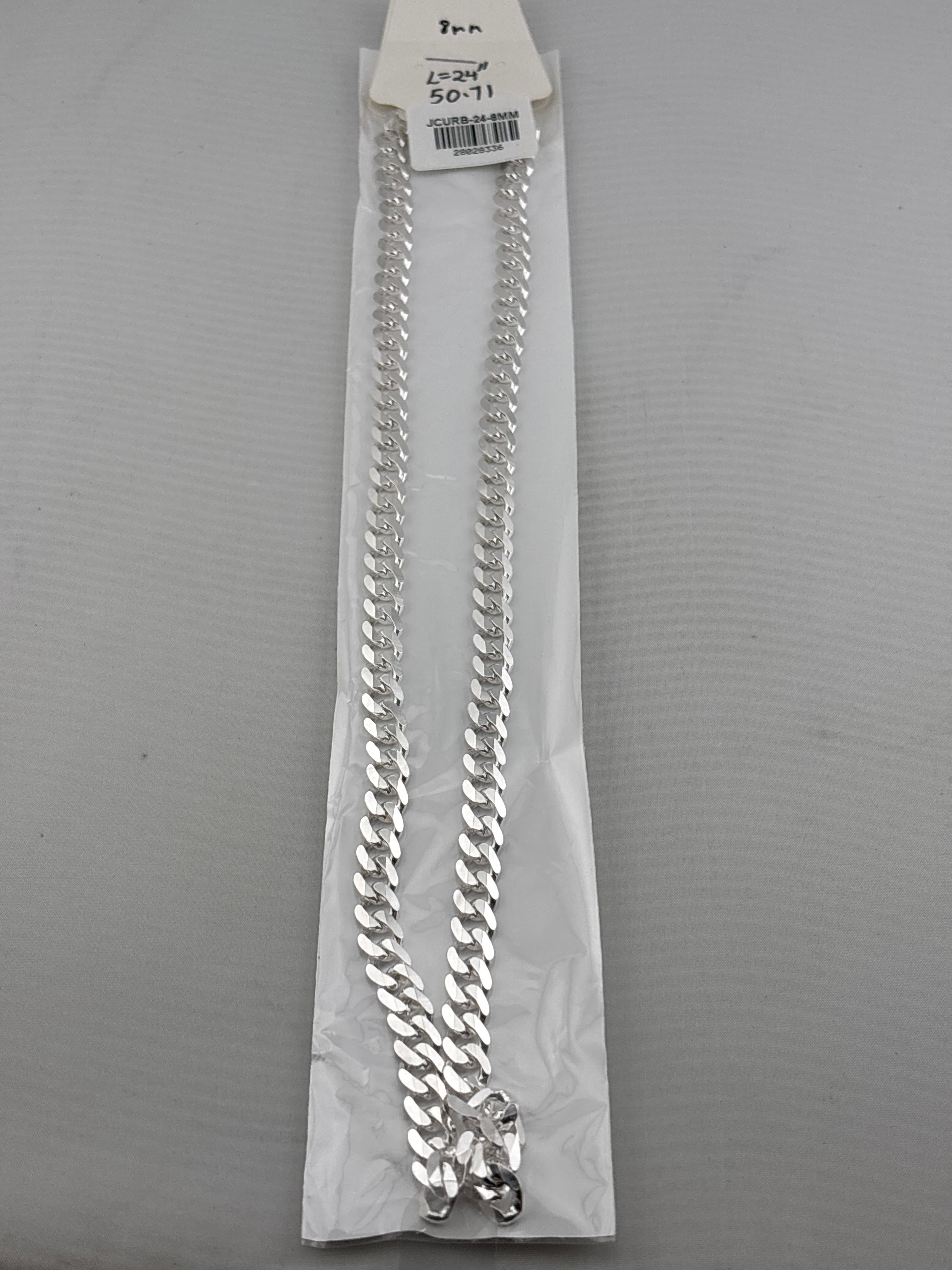 Japanese Curb Silver Chain in 925 Sterling Silver | Sleek Flat Link Chain Necklace