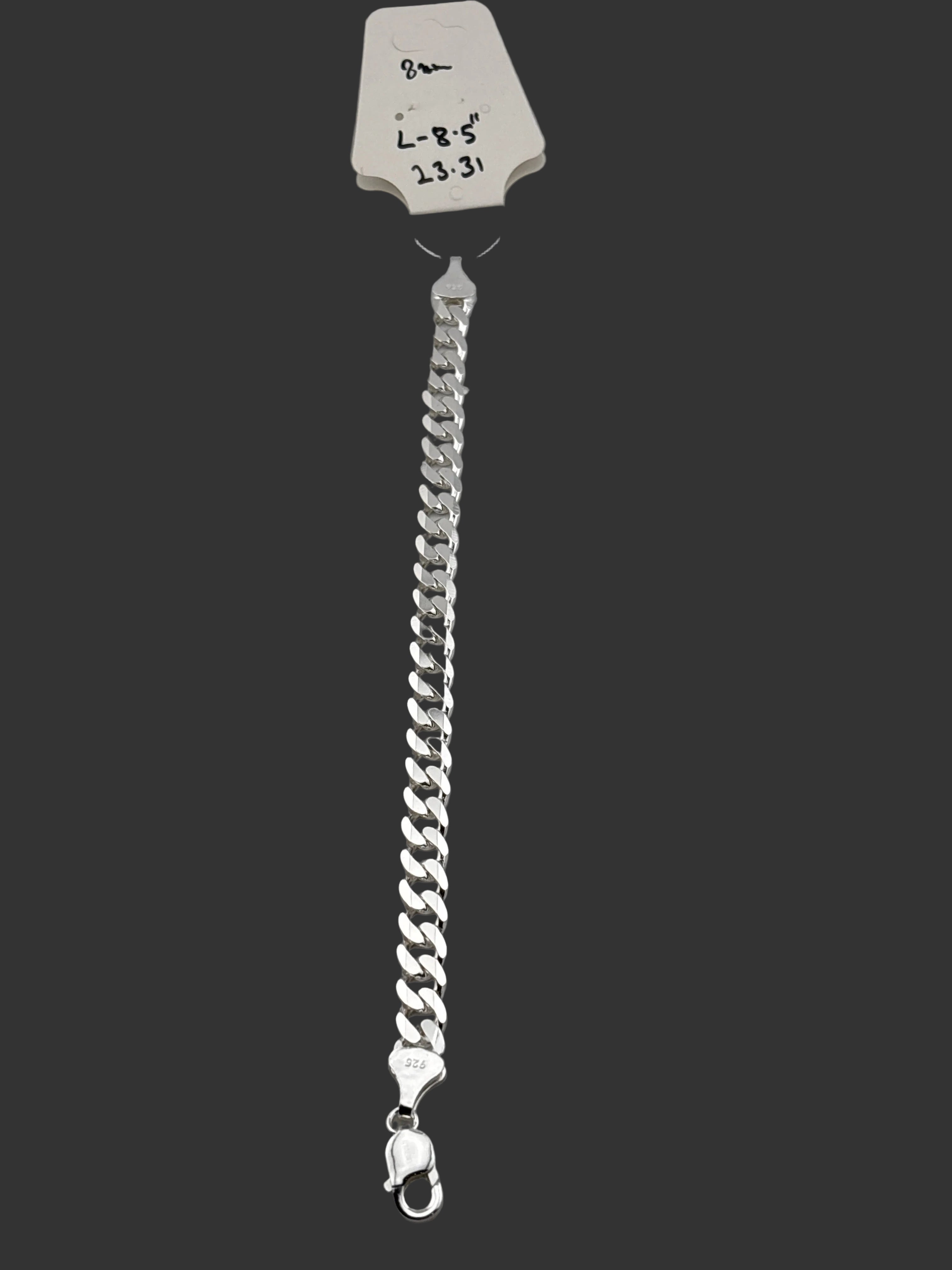 Silver Curb Link Bracelet 925 – Flat Chain