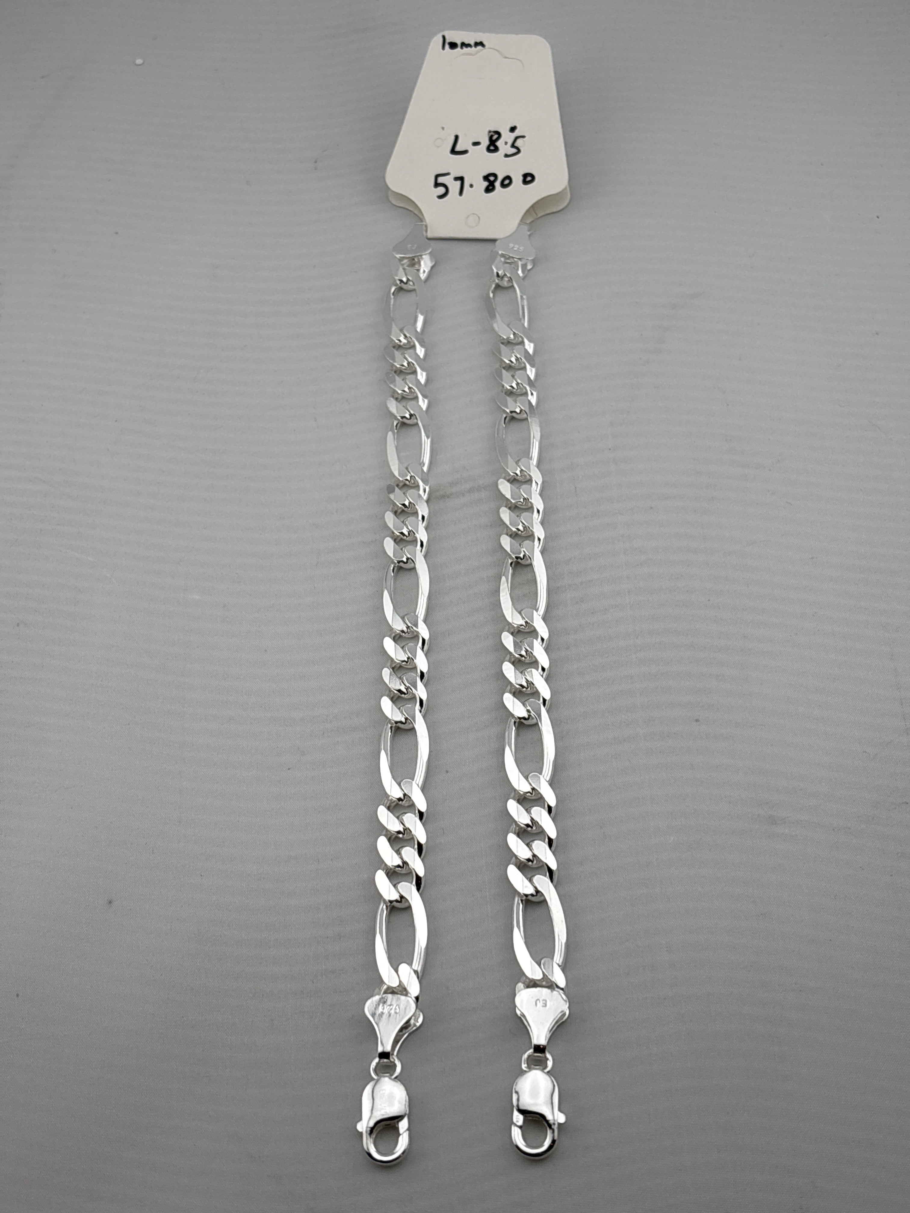 925 Sterling Silver Figaro Chain Bracelet – Italian Link