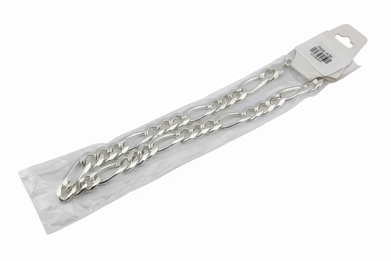 Figaro Silver Chain in 925 Sterling Silver | Italian Link Necklace