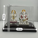 999 Pure Silver Ganesha & Lakshmi Idol 95gm – Auspicious Prosperity Murti for Temple Décor