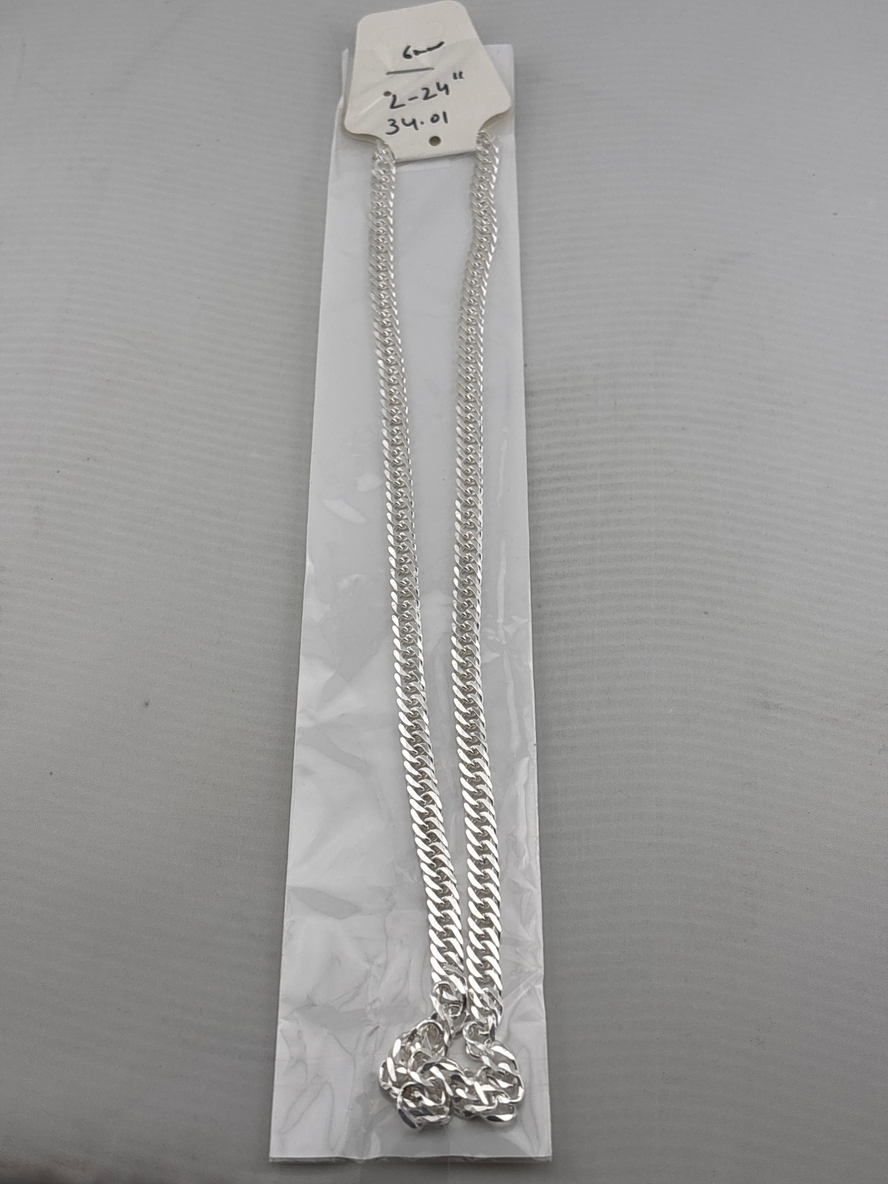 Japanese Curb Silver Chain in 925 Sterling Silver | Sleek Flat Link Chain Necklace