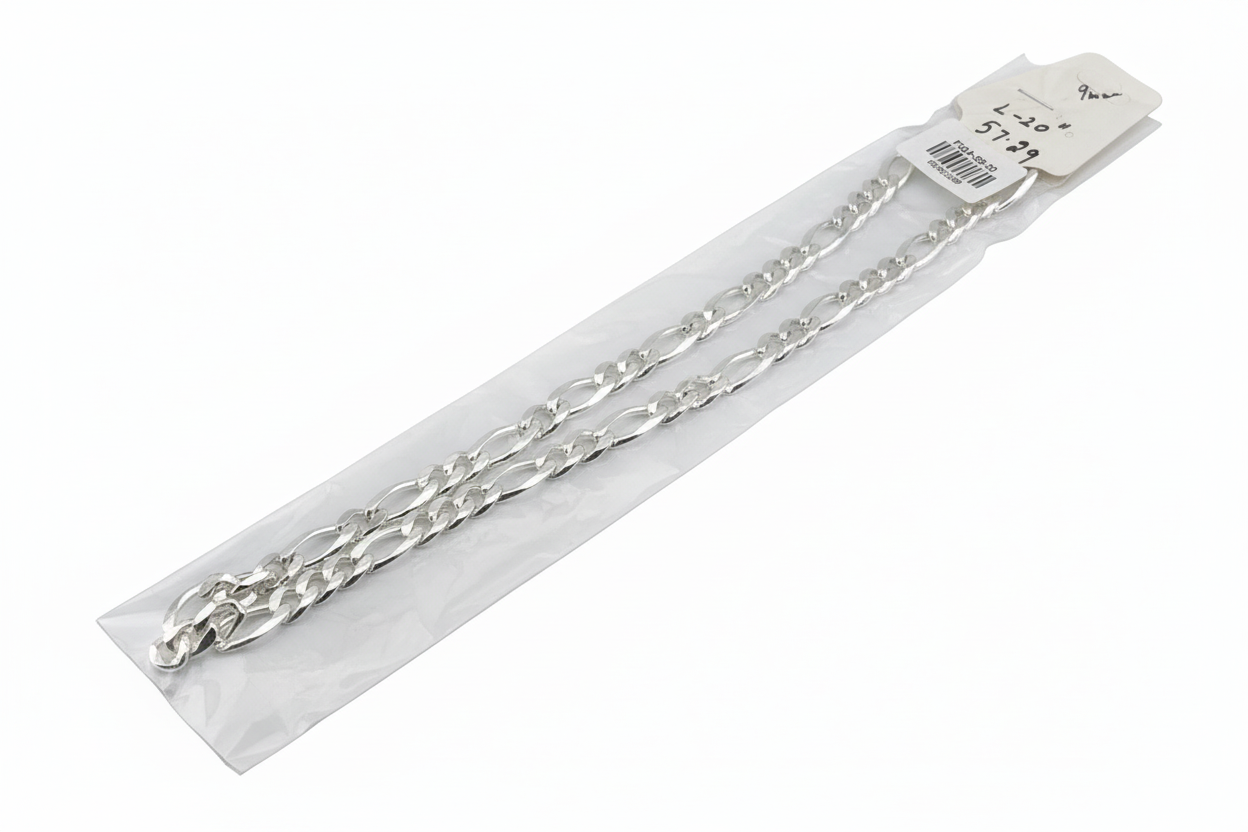 Figaro Silver Chain in 925 Sterling Silver | Italian Link Necklace