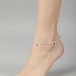 Bell Charm Minimal Silver Anklet – 99.9% Pure Silver – Weight:11g