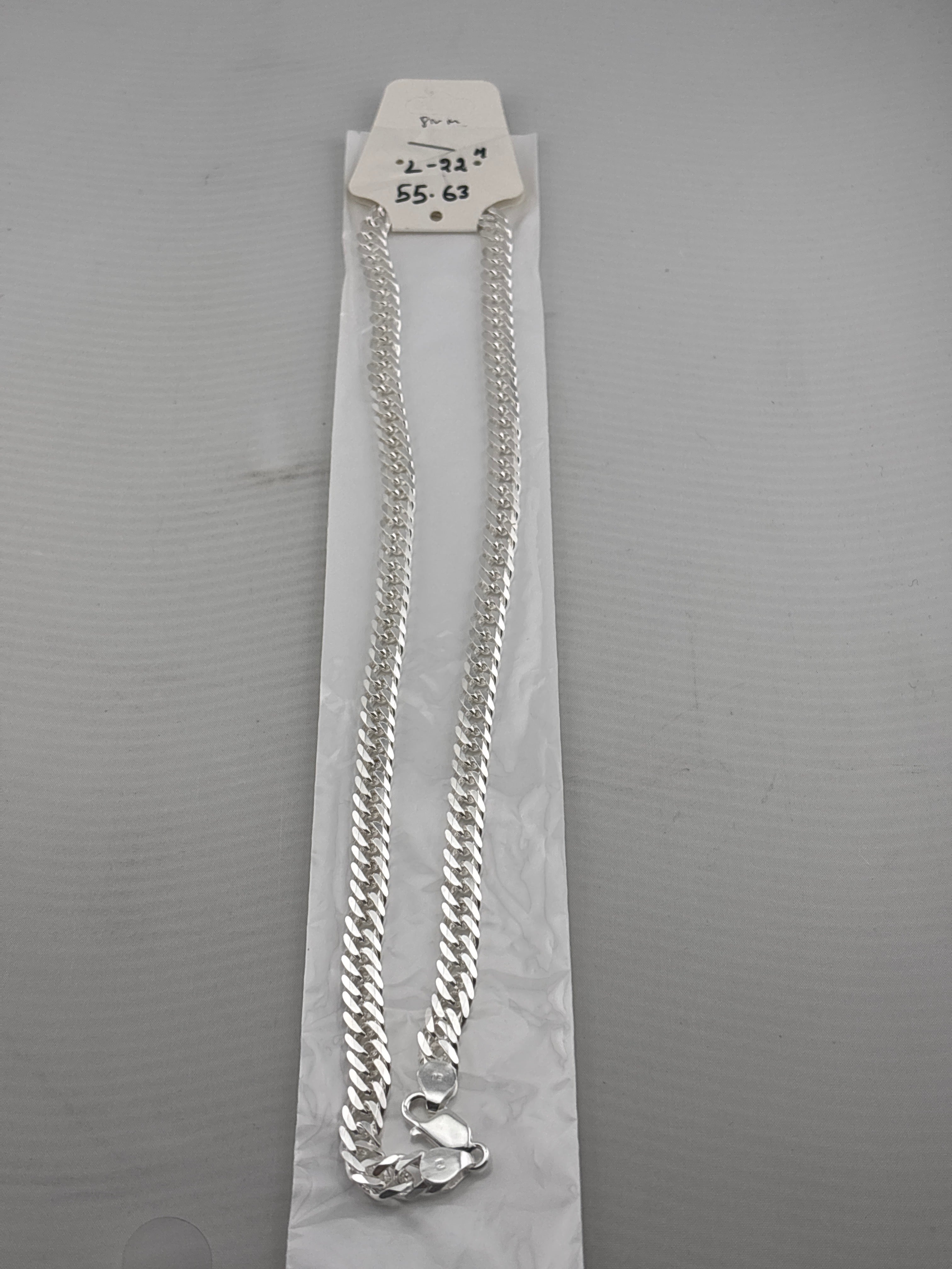 Japanese Curb Silver Chain in 925 Sterling Silver | Sleek Flat Link Chain Necklace