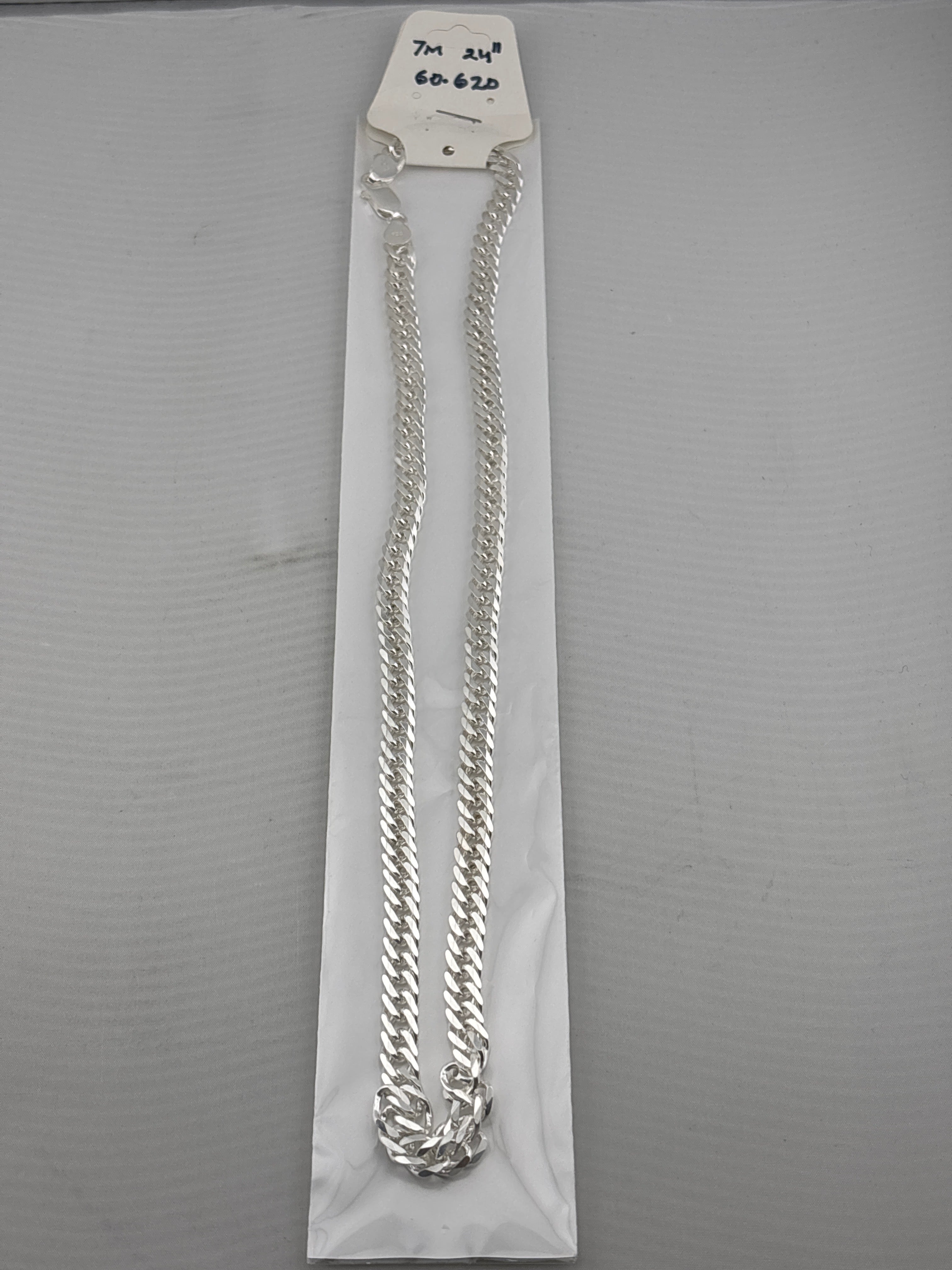 Heavy Curb Link Silver Chain in 925 Sterling Silver | Thick Chain Necklace