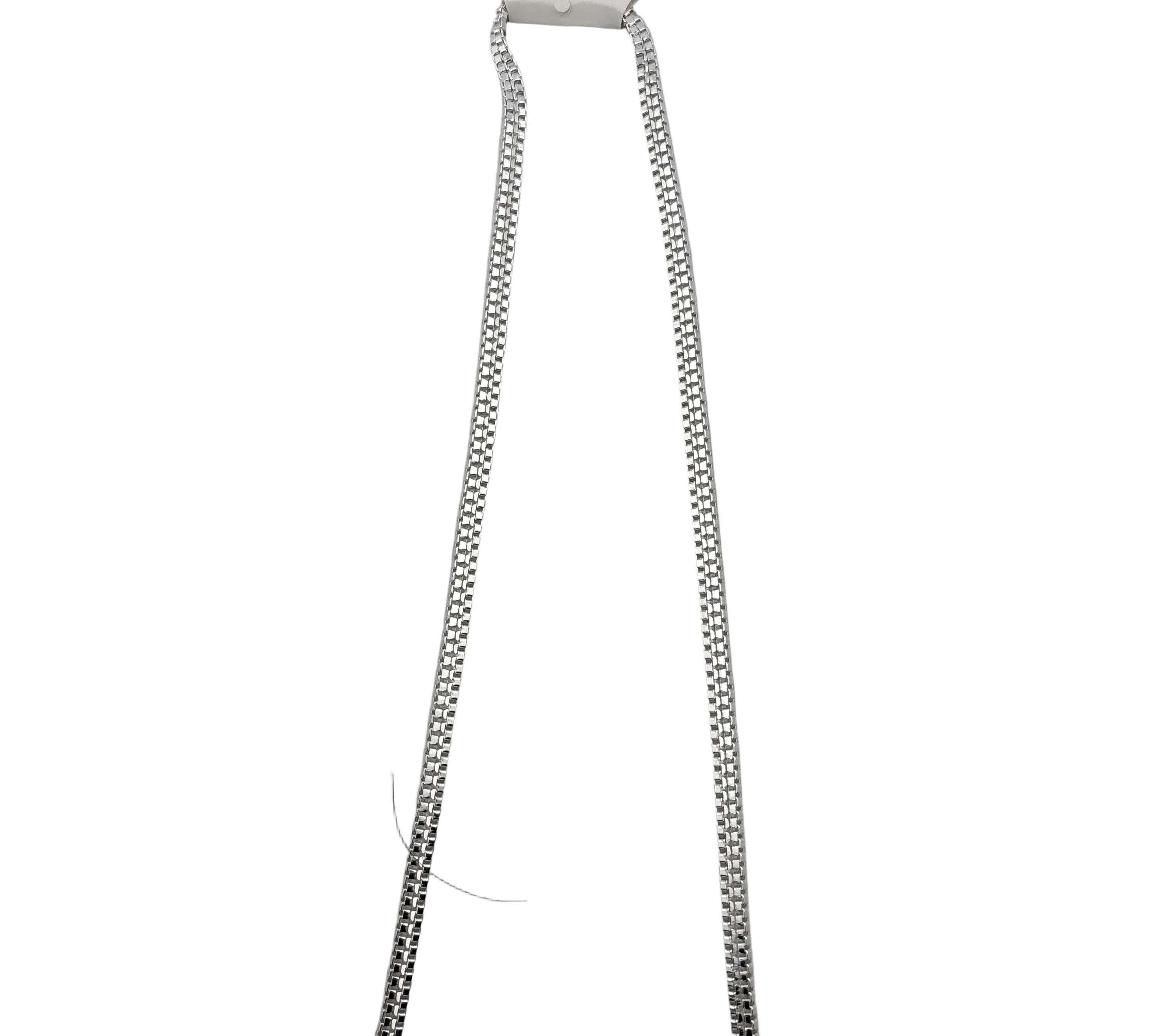 Box Chain Silver Necklace in 925 Sterling Silver | Classic Square Link Chain (20 Inch, 24.89g)