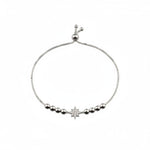 (92.5% purity) Sterling Silver Star CZ Adjustable Bracelet