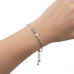 (92.5% purity) Sterling Silver Star CZ Adjustable Bracelet