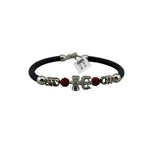 925 Silver Shiva Trishul Damru Nazariya Bracelet – Black Thread with Rudraksha silver idol