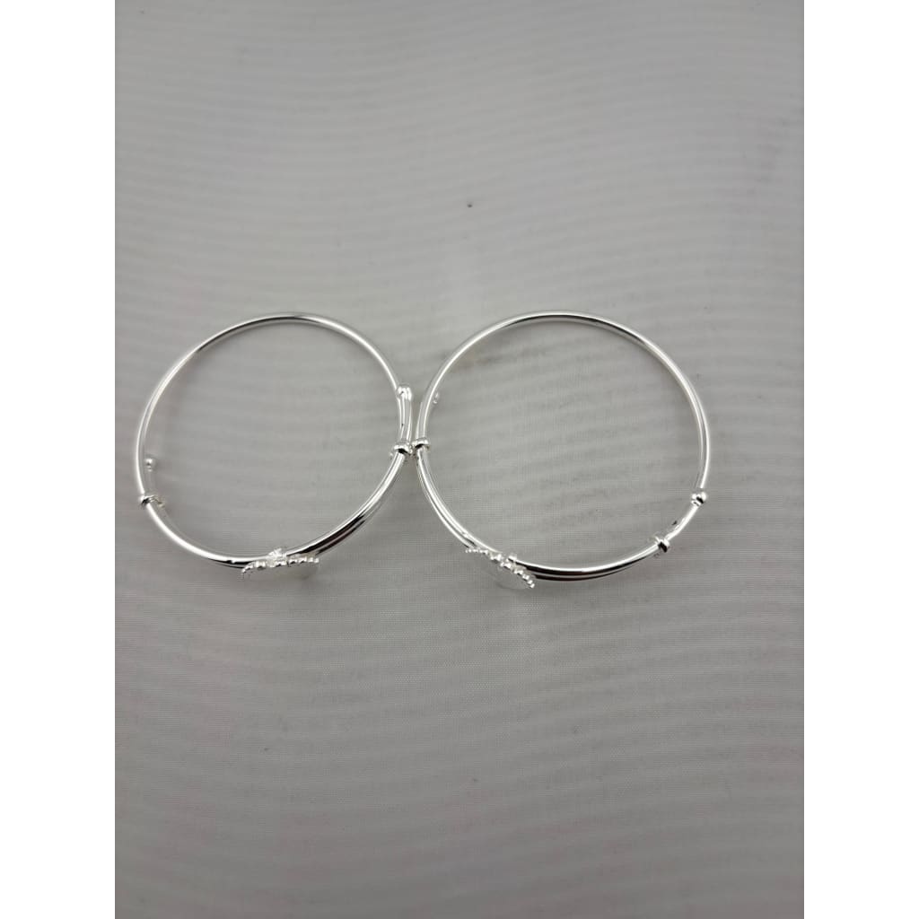 925 Sterling Silver Baby Bracelet Cute Foot Charm Kada Adjustable Baby Bangle