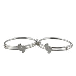 925 Sterling Silver Baby Bracelet Cute Foot Charm Kada Adjustable Baby Bangle