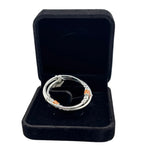 925 Sterling Silver Baby Kada Pair with Orange Charm Detail