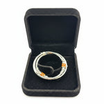 925 Sterling Silver Baby Kada Pair with Orange Charm Detail