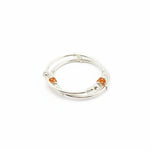 925 Sterling Silver Baby Kada Pair with Orange Charm Detail