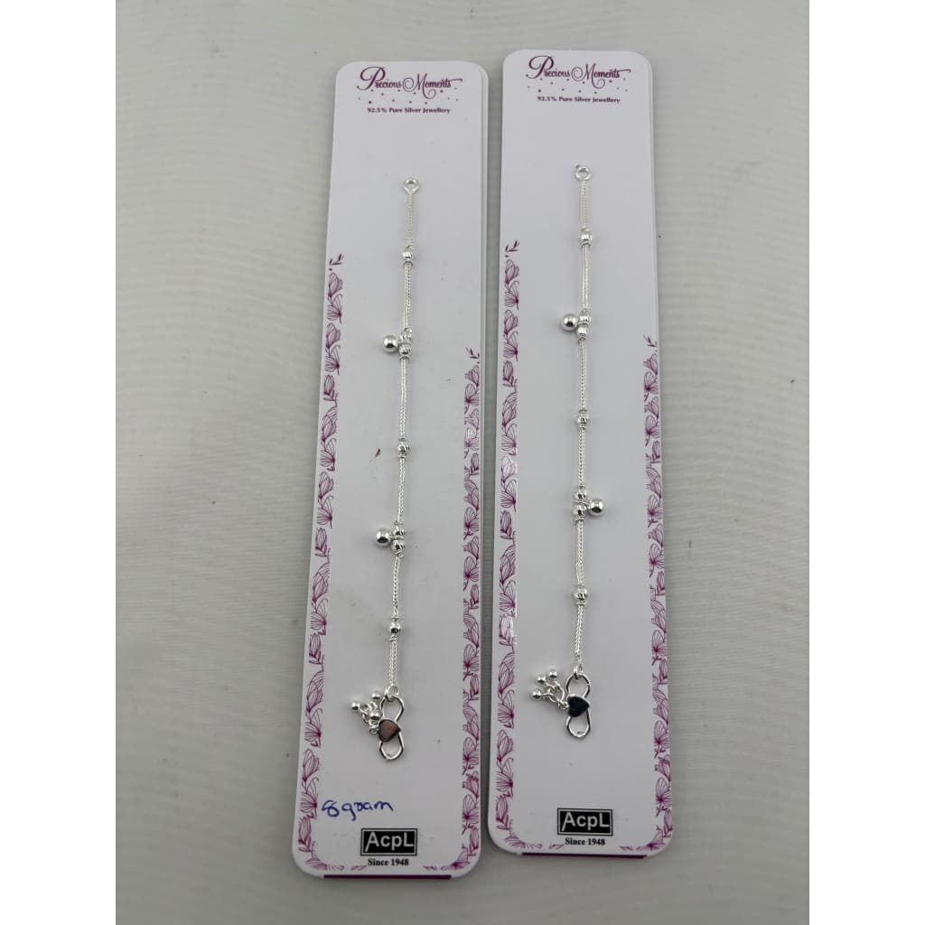 925 sterling silver ball dangle anklet pair