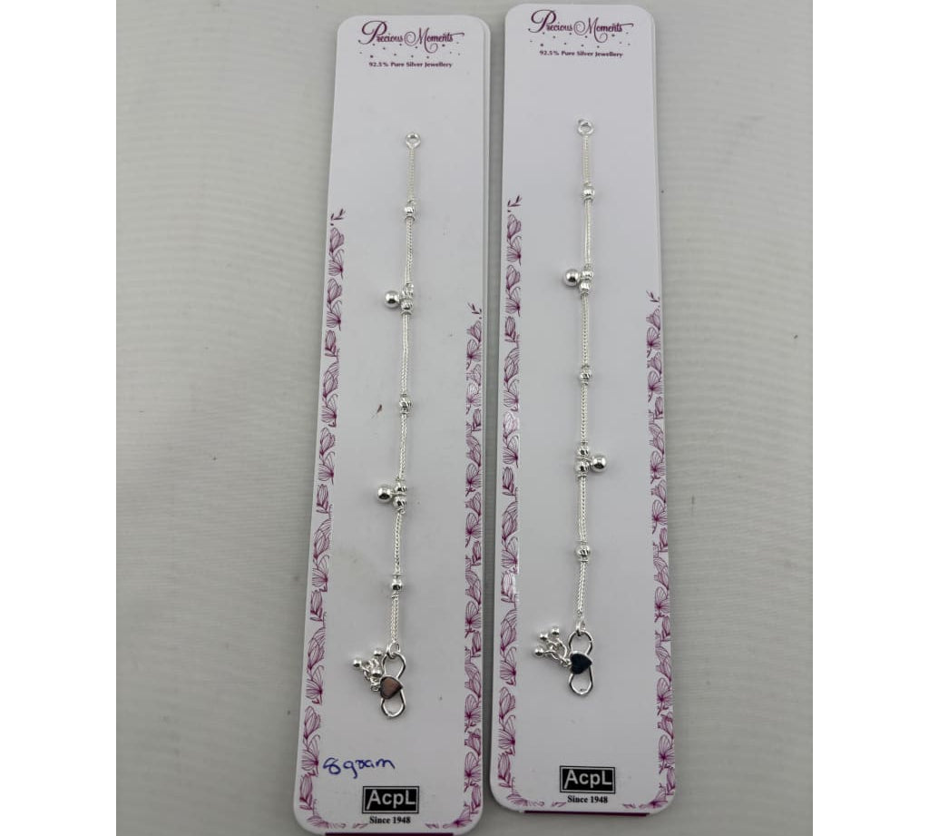 925 sterling silver ball dangle anklet pair